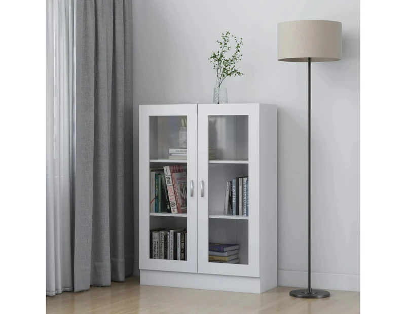 vidaXL Vitrine Cabinet White 82.5x30.5x115 cm Engineered Wood