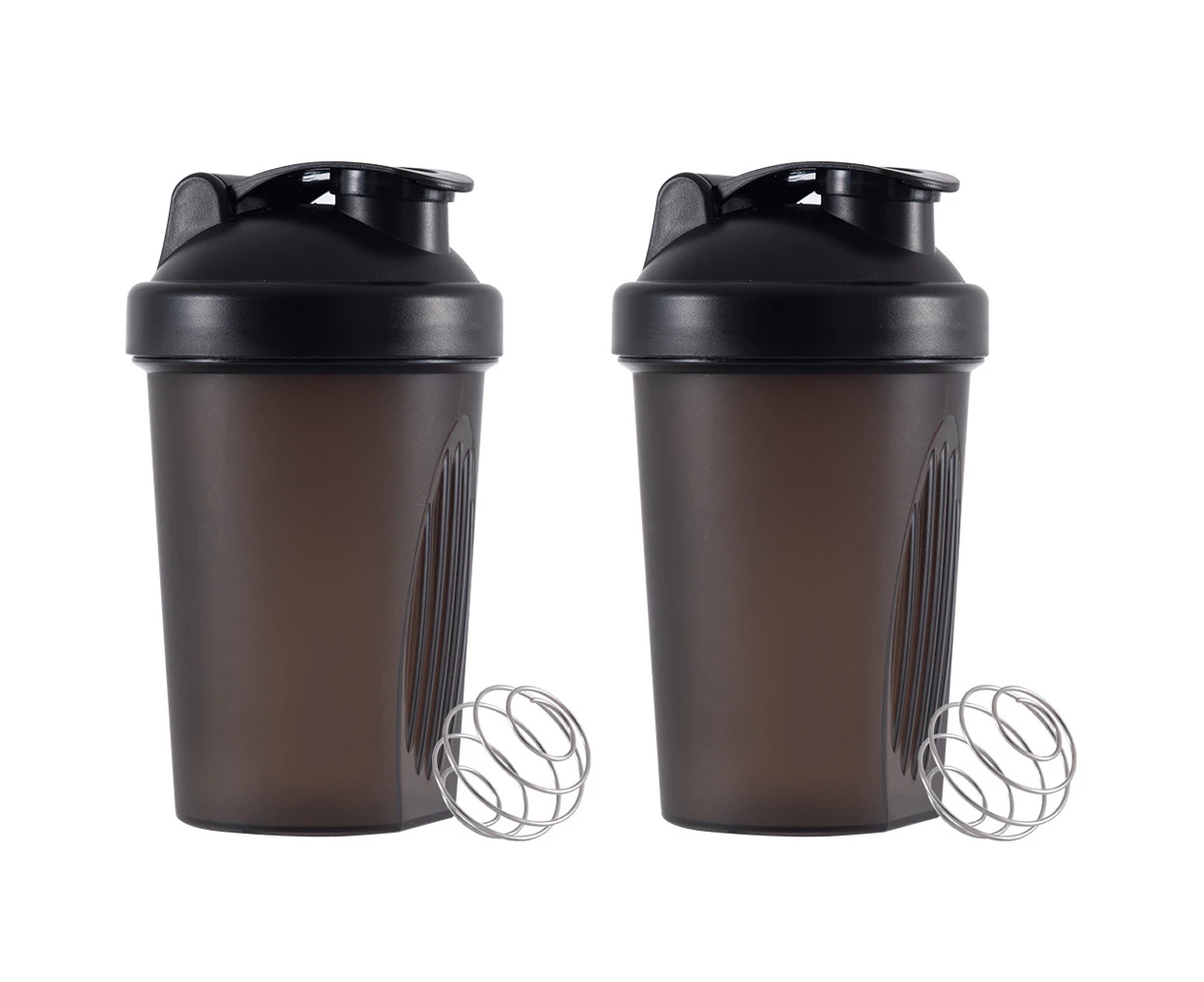 2pcs Classic Loop Top Shaker Bottle,Protein Shaker Cupwith Stirring Ball,Multi-Function water bottle