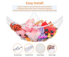 Jumbo Toy Hammock Stuffed Animals and Toy Storage Hammock Net 70" Wall Sling Corner Extra Large Kids Children Mesh Toy Net Organizer