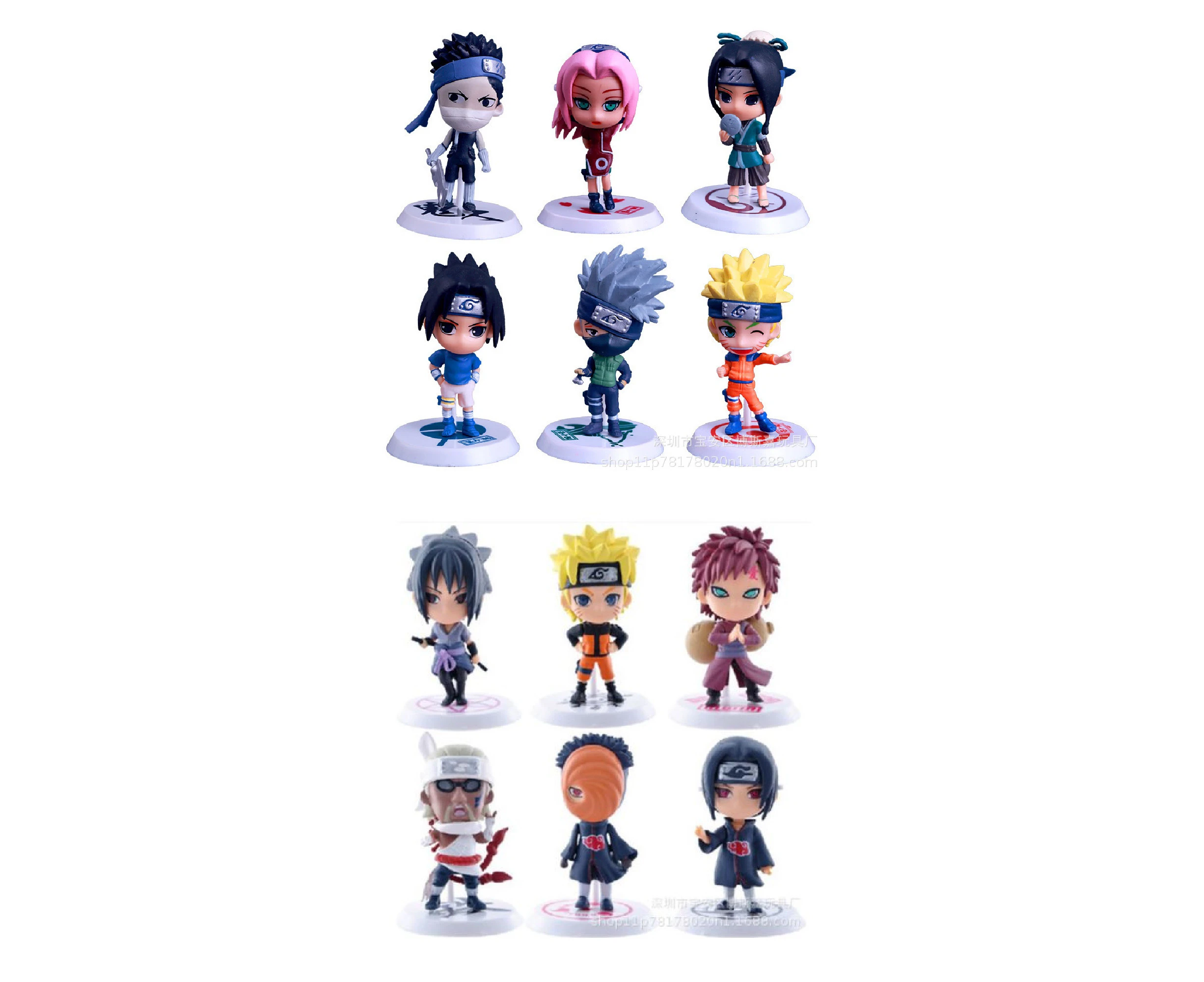 12PC Naruto Mini Figure Sasuke Gaara Naruto Figurine Collection for Car & Home