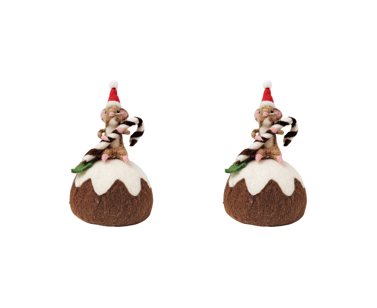 2x Urban Mouse Feast on Pudding Small Decoration Decorative Seasonal Decor