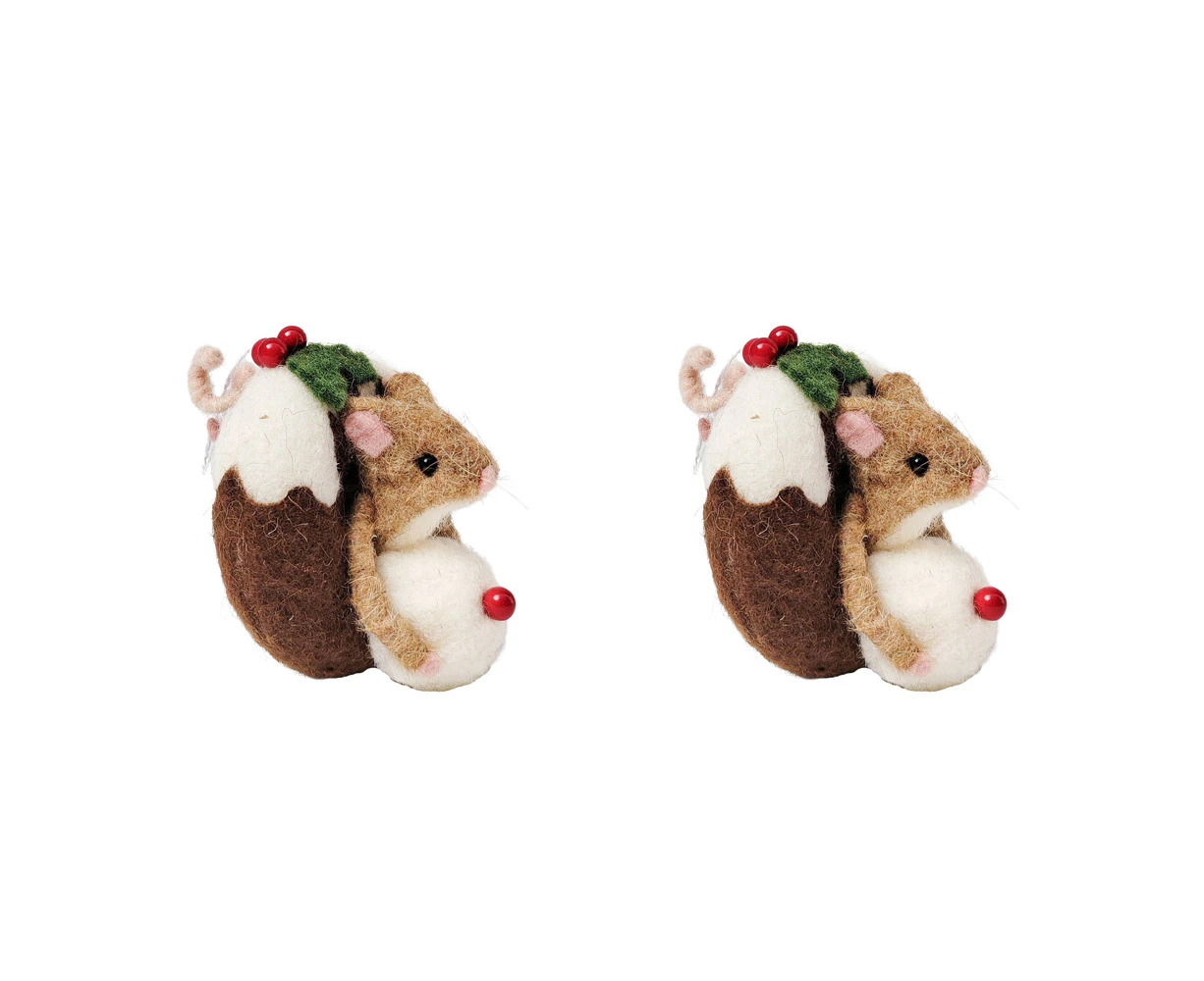 2x Urban Mouse Feast Mouse in Donut Hanging Ornament Decorative Seasonal Decor