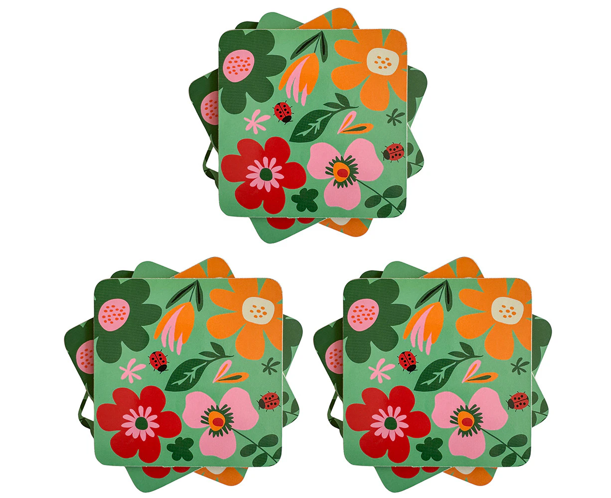 3x Urban Dahlia Floral Cork MDF Coaster Kitchen Decor Tableware/Dinnerware