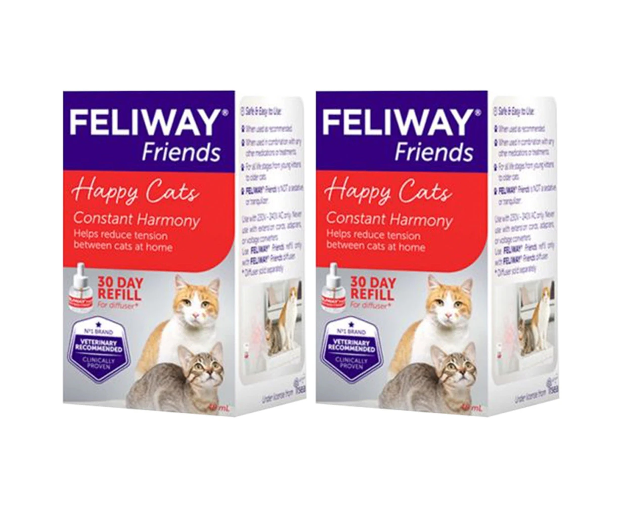 2 x Feliway FRIENDS Conflict & Stress Reducing Refill For Kittens & Cats 48ml