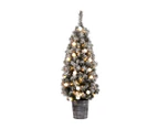 Jingle Jollys Christmas Tree 1.2M Potted Snowy Xmas Tree