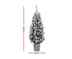 Jingle Jollys Christmas Tree 1.2M Potted Snowy Xmas Tree