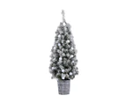 Jingle Jollys Christmas Tree 1.2M Potted Snowy Xmas Tree