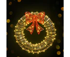 Jingle Jollys Christmas Lights 60cm Motif 160 LED Solar Wreath Xmas Decorations