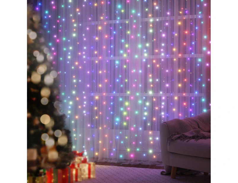 Jingle Jollys 6X3M Christmas Lights Curtain String Light 960 LED RGB Remote