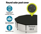 Bestway Pool Cover Fits 3.05m Round Above Ground Swimming Pool PVC Blanket