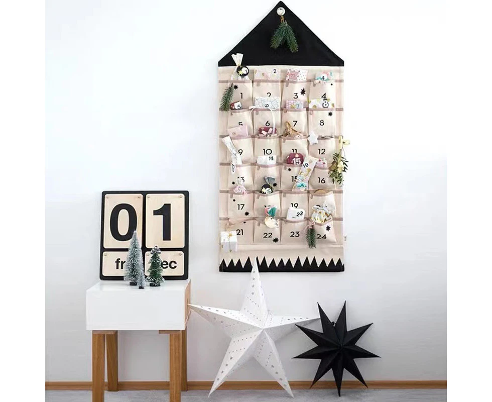 Fillable Advent Calendar with 24 Pockets and Christmas Calendar