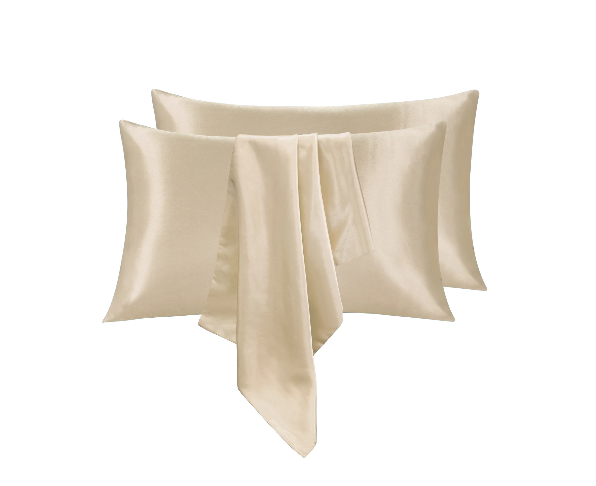 JustLinen Silk Satin Pillowcase Luxury Pillow Cases - Beige