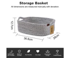 DelSol Cotton Rope Basket Blanket Snack Storage Laundry Clothes Home Organizer Gray