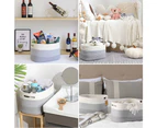 DelSol 3PCS Cotton Rope Basket Blanket Storage Laundry Clothes Home Organizer White & Gray