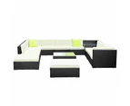 13PC Outdoor Sofa Set Wicker Couch Lounge Setting Cover