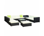 13PC Outdoor Sofa Set Wicker Couch Lounge Setting Cover