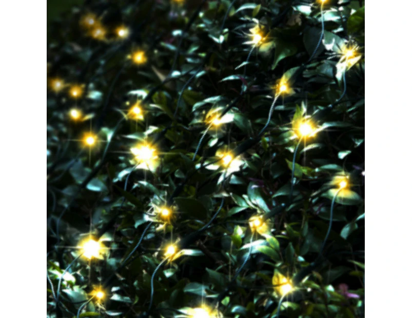 Stockholm 2.5x1.3M Christmas Lights 150 LED String Lights Solar Star Net Warm White Outdoor Garden