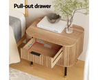 Artiss Bedside Table 2 Drawers Paulownia Wood Pine