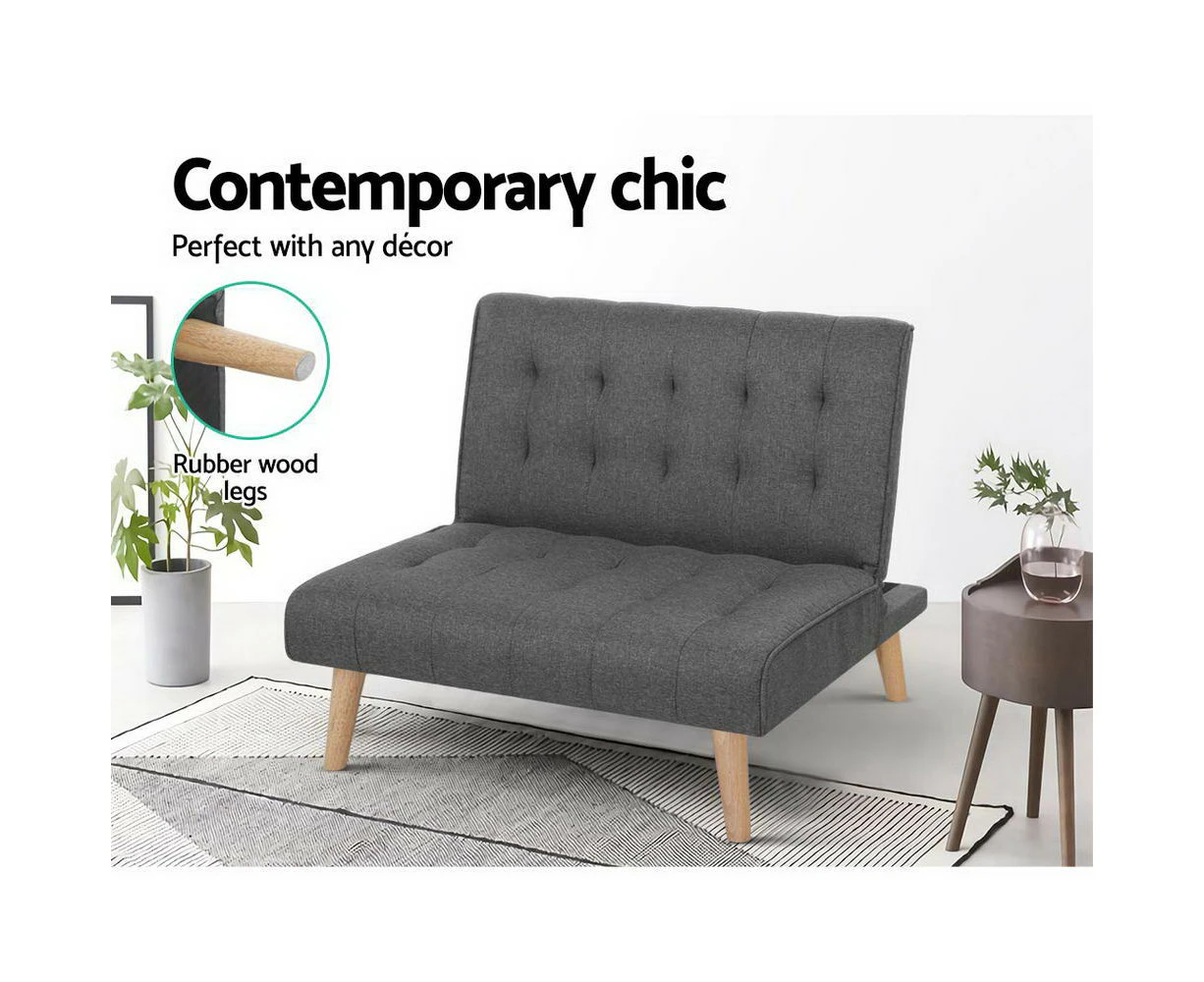 Recliner Single Sofa Bed Fabric - Dark Grey