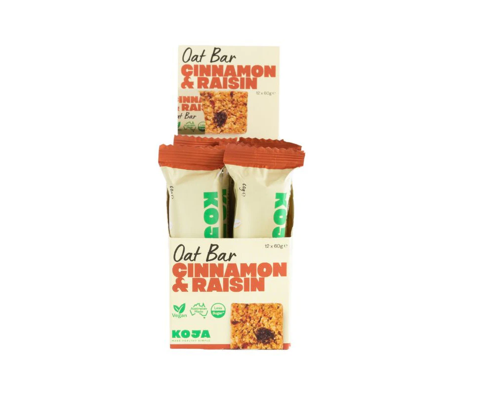 KOJA OAT BAR CINNAMON RAISIN 60G X 12