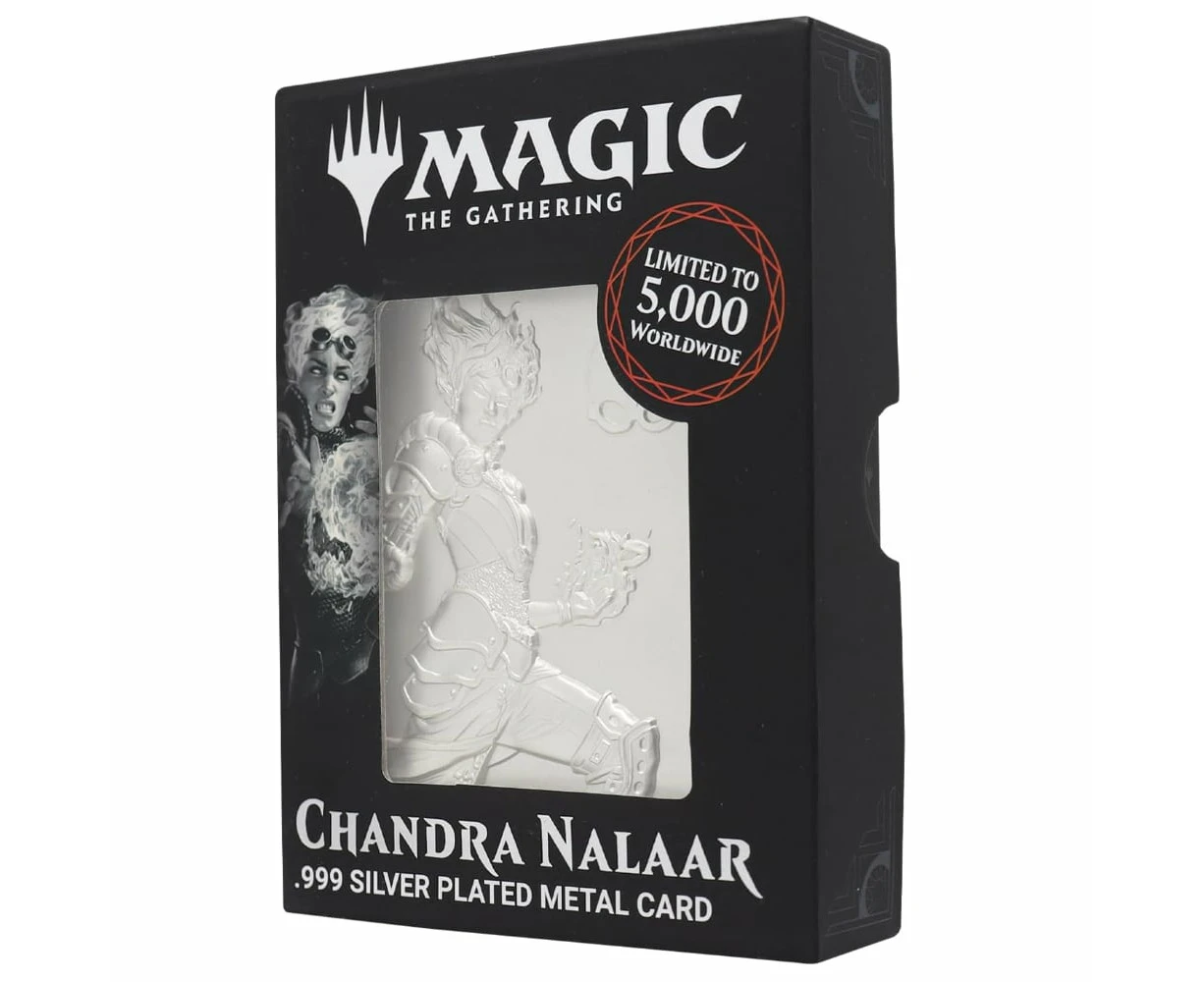 Magic The Gathering Chandra Nalaar Limited Edition .999 Silver Plated Collectible Metal Card