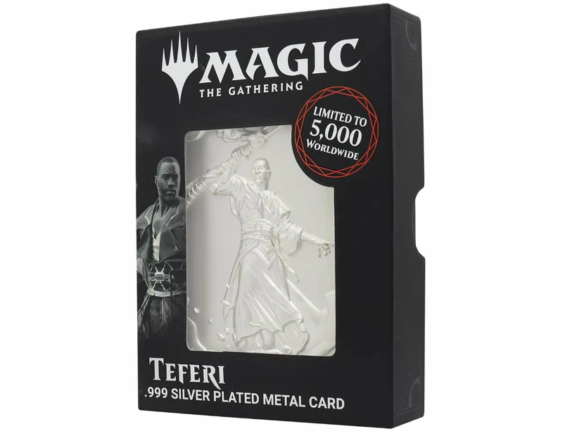 Magic The Gathering Teferi Limited Edition .999 Silver Plated Collectible Metal Card