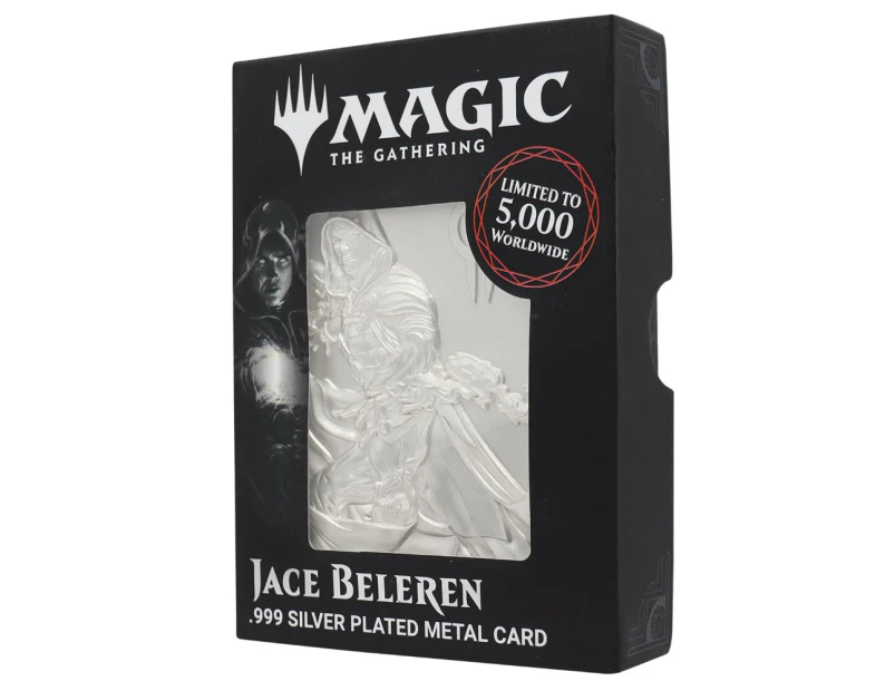 Magic The Gathering Jace Beleren Limited Edition .999 Silver Plated Collectible Metal Card