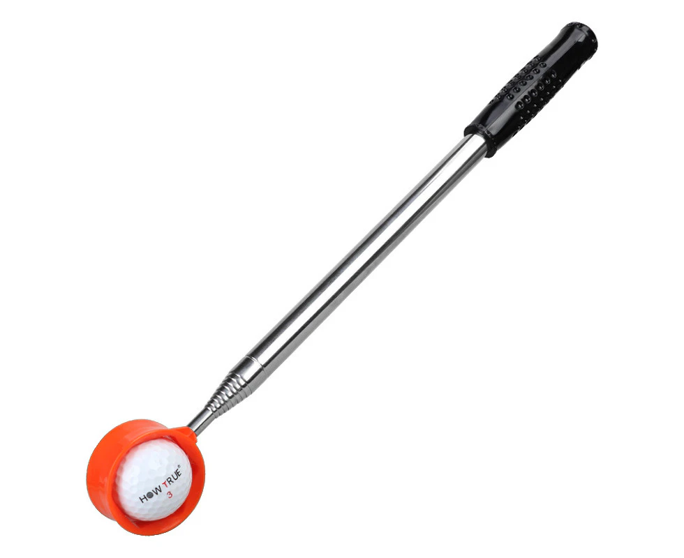 Telescopic Golf Ball Retriever Easy Pick Up Balls Golf Accessories-Orange