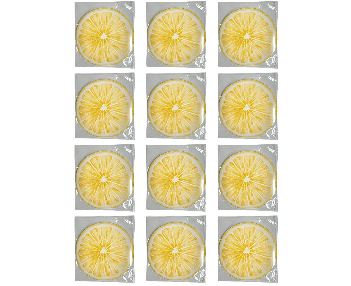 24x 12pc Urban Lemon Napkins Yellow 33cm Kitchen Decor Tableware/Serveware