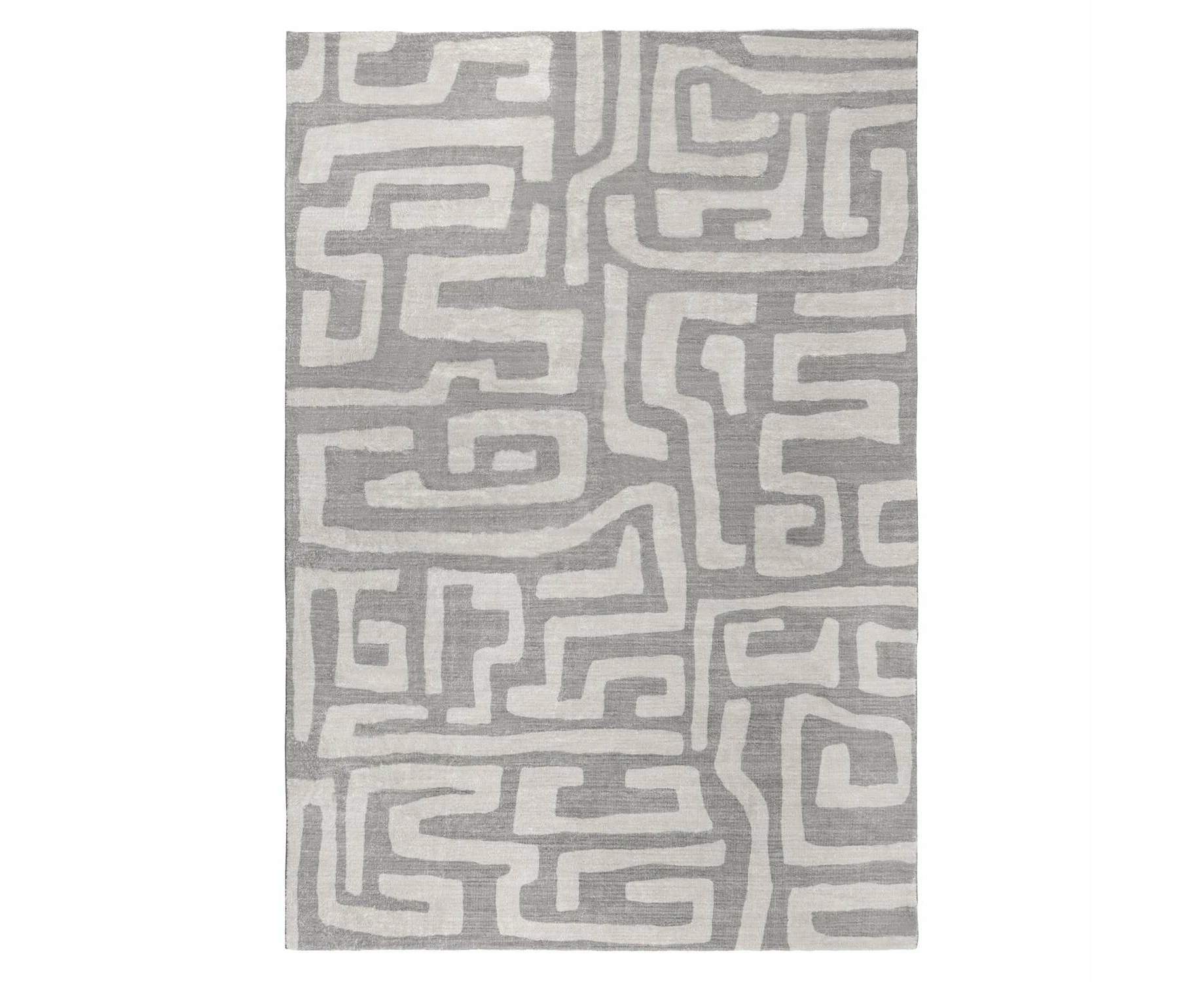 Alberc Grey and Beige Aztec Washable Rug