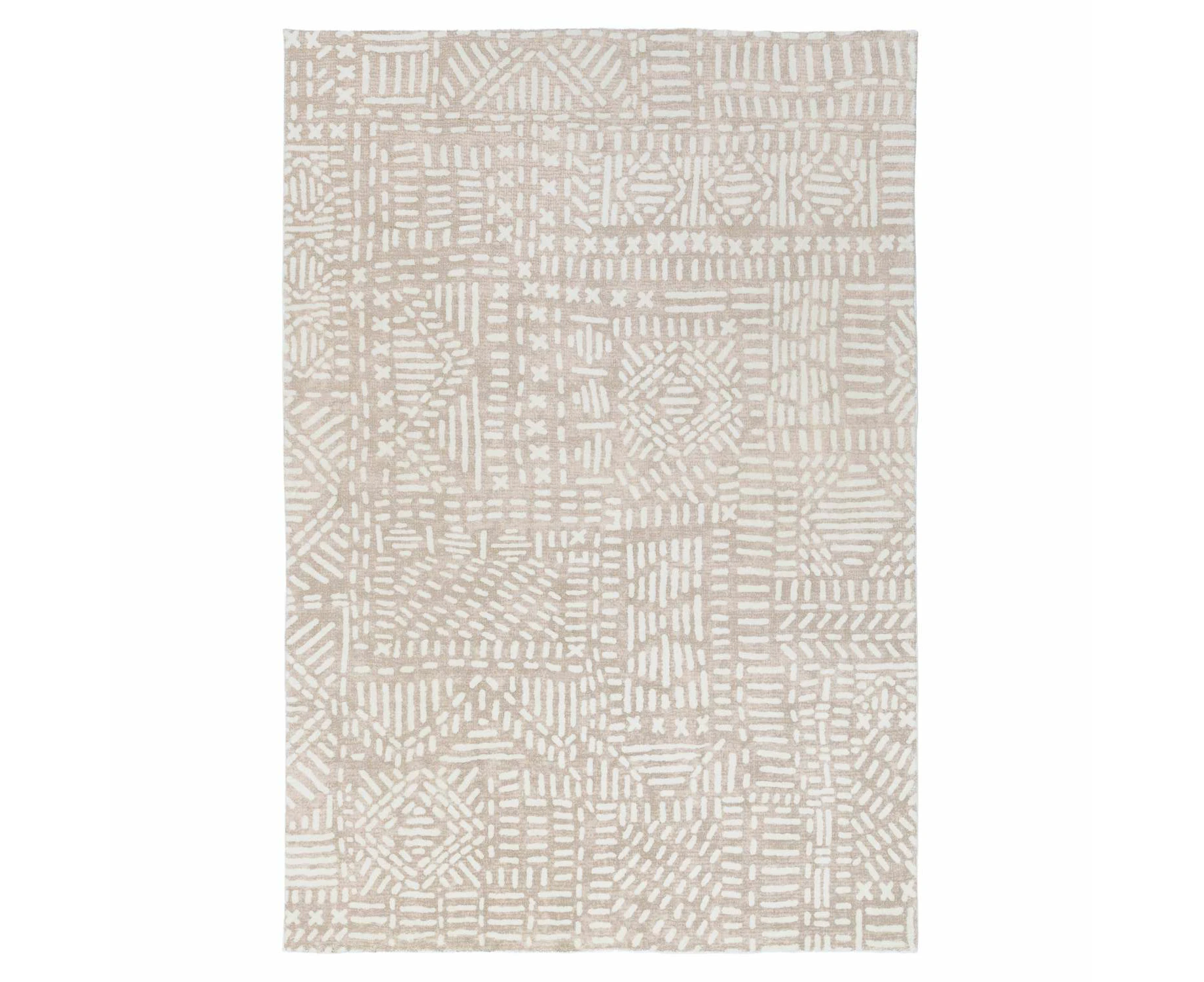 Kati Brown and Ivory Tribal Washable Rug