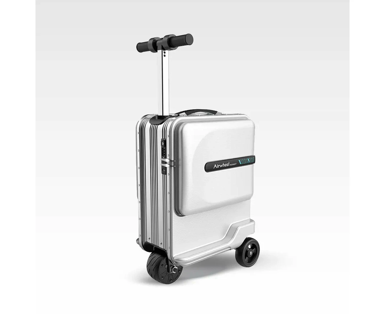 Airwheel SE3MiniT Silver| Electric Rideable Smart Suitcase | 20-Inch with 26L Capacity