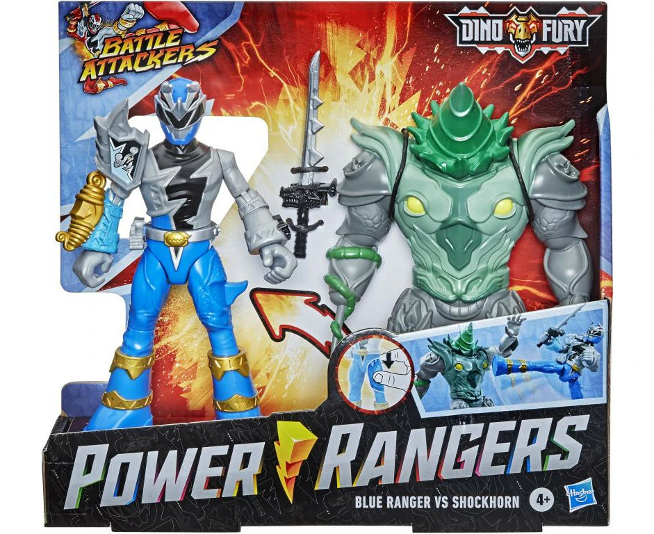 Power Rangers Dino Fury Battle Attackers Blue Ranger