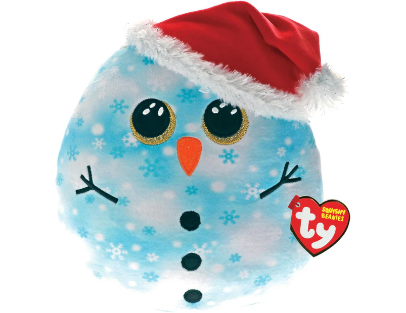 Squish A Boo 14" Xmas Fleck Snowman Blue