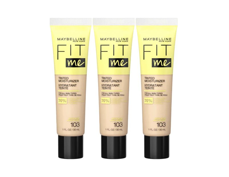 3 x Maybelline Fit Me Tinted Moisturizer 30mL - 103