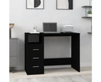 vidaXL Desk with Drawers Black 102x50x76 cm Engineered Wood