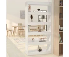 vidaXL Book Cabinet/Room Divider High Gloss White 80x30x166 cm Engineered Wood