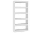 vidaXL Book Cabinet/Room Divider High Gloss White 80x30x166 cm Engineered Wood