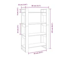 vidaXL Book Cabinet/Room Divider 80x35x125 cm Solid Wood Pine