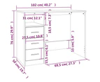 vidaXL Desk with Drawers Black 102x50x76 cm Engineered Wood