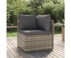 vidaXL Garden Corner Sofa with Cushion Grey 57x57x56 cm Poly Rattan