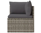 vidaXL Garden Corner Sofa with Cushion Grey 57x57x56 cm Poly Rattan