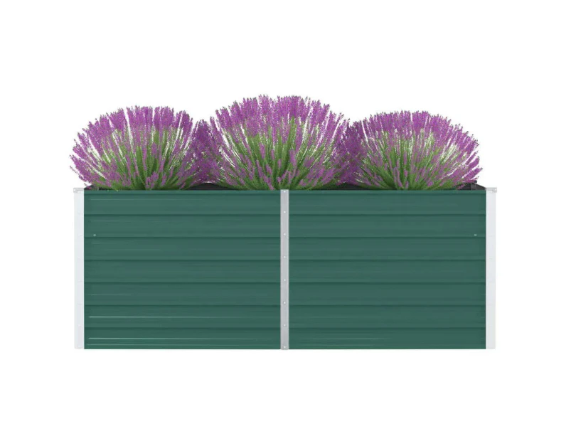 vidaXL Raised Garden Bed 160x80x45 cm Galvanised Steel Green