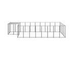 vidaXL Dog Kennel Black 10.89 m² Steel