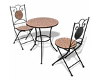 3 Piece Bistro Set Ceramic Tile Terracotta