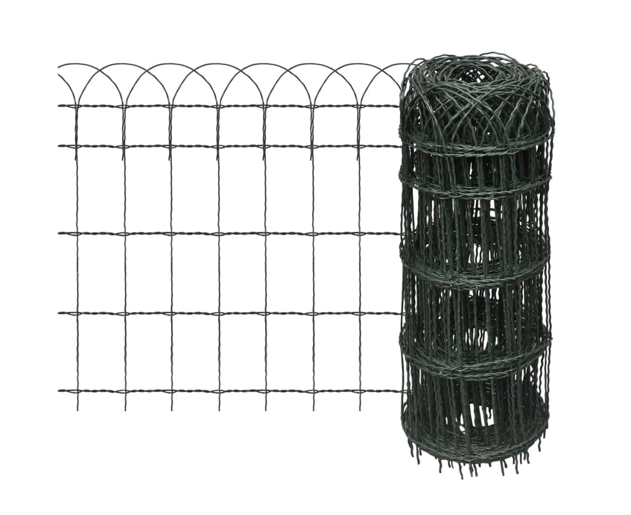 vidaXL Garden Border Fence Powder-coated Iron 10x0.65 m