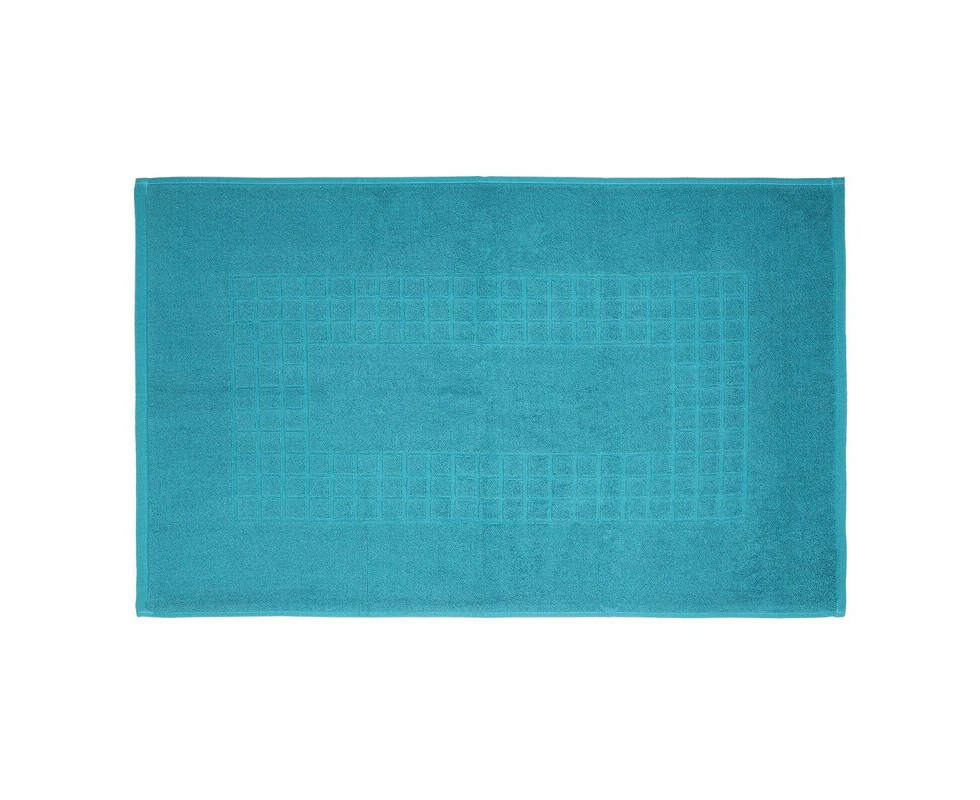 Microfiber Soft Non Slip Bath Mat Check Design (Petrol)