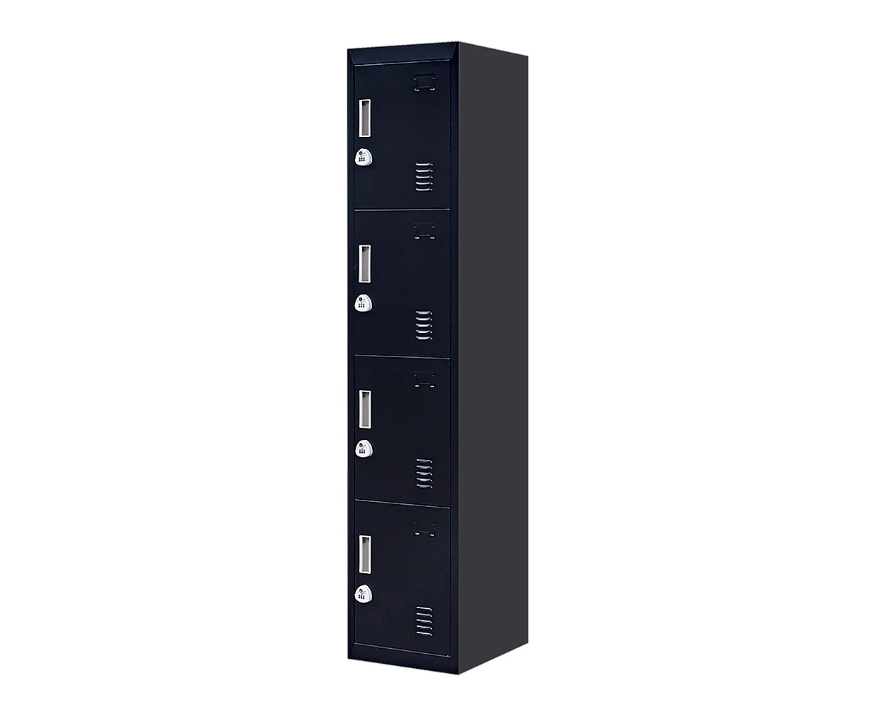 3-digit Combination Lock 4 Door Locker for Office Gym Black