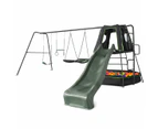 Lifespan Kids Pallas Play Tower with Metal Swing Set in Green Slide