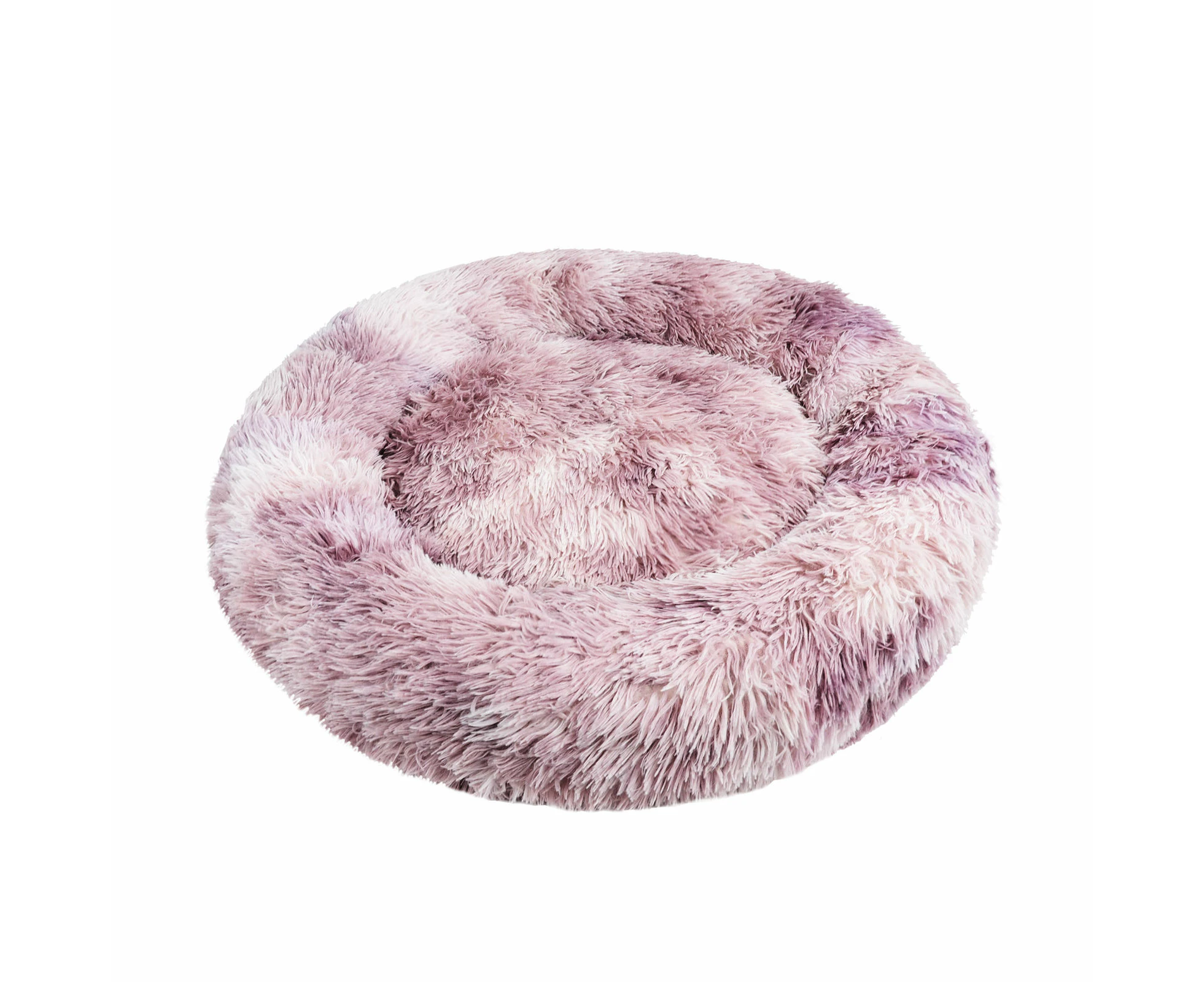 Pawfriends Dog Cat Pet Calming Bed Warm Soft Plush Round Nest Comfy Sleeping Kennel Cave 90 Purple M:90x90x20cm - Purple